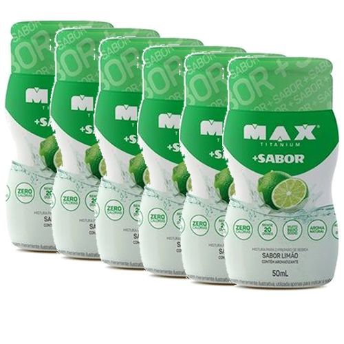 + Sabor - 6 Unidades de 50ml cada Sabor Lim�o - Max Titanium
