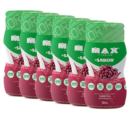 + Sabor - 6 Unidades de 50ml cada Sabor Uva - Max Titanium