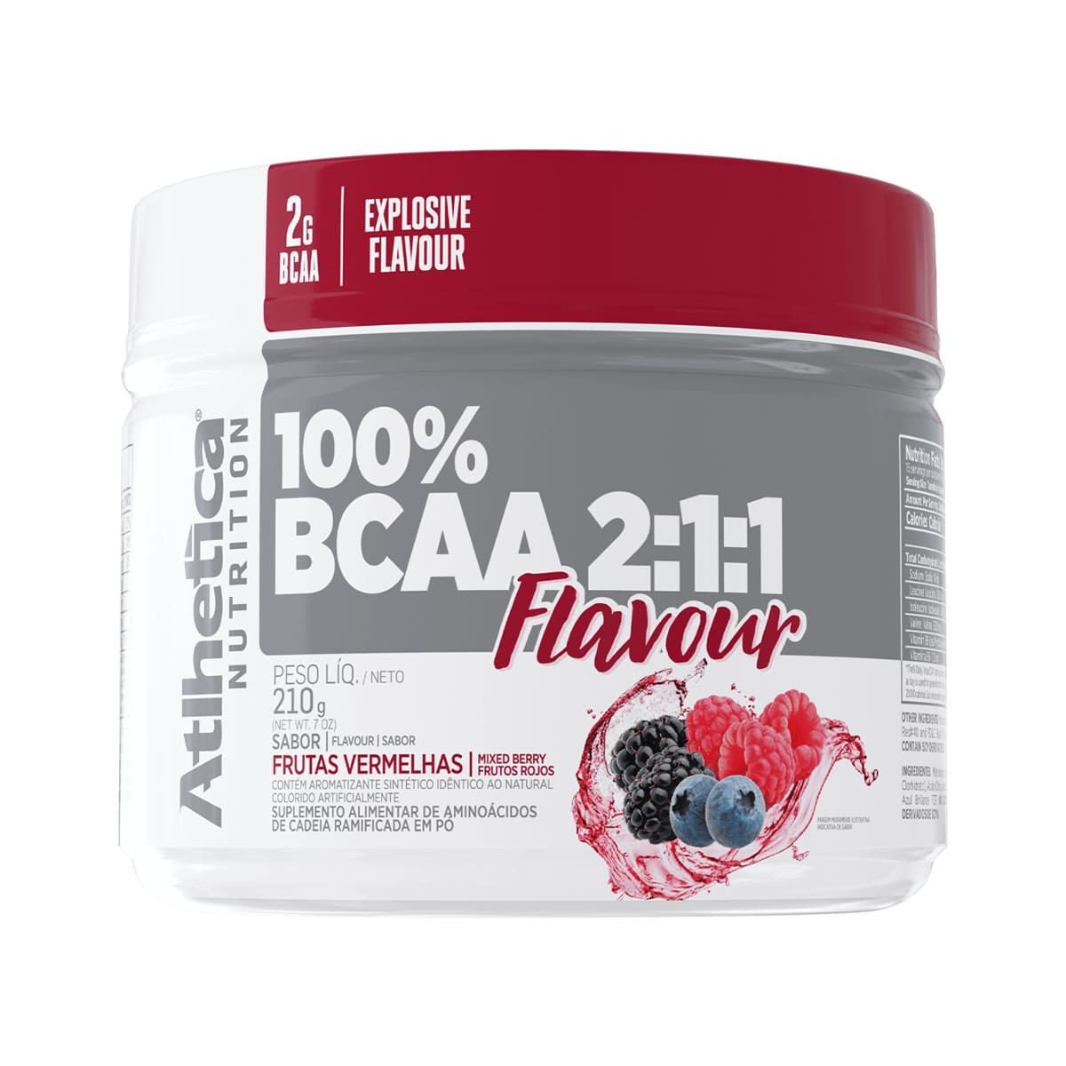 100% Bcaa 2:1:1 Flavour - 210g Frutas Vermelhas - Atlhetica