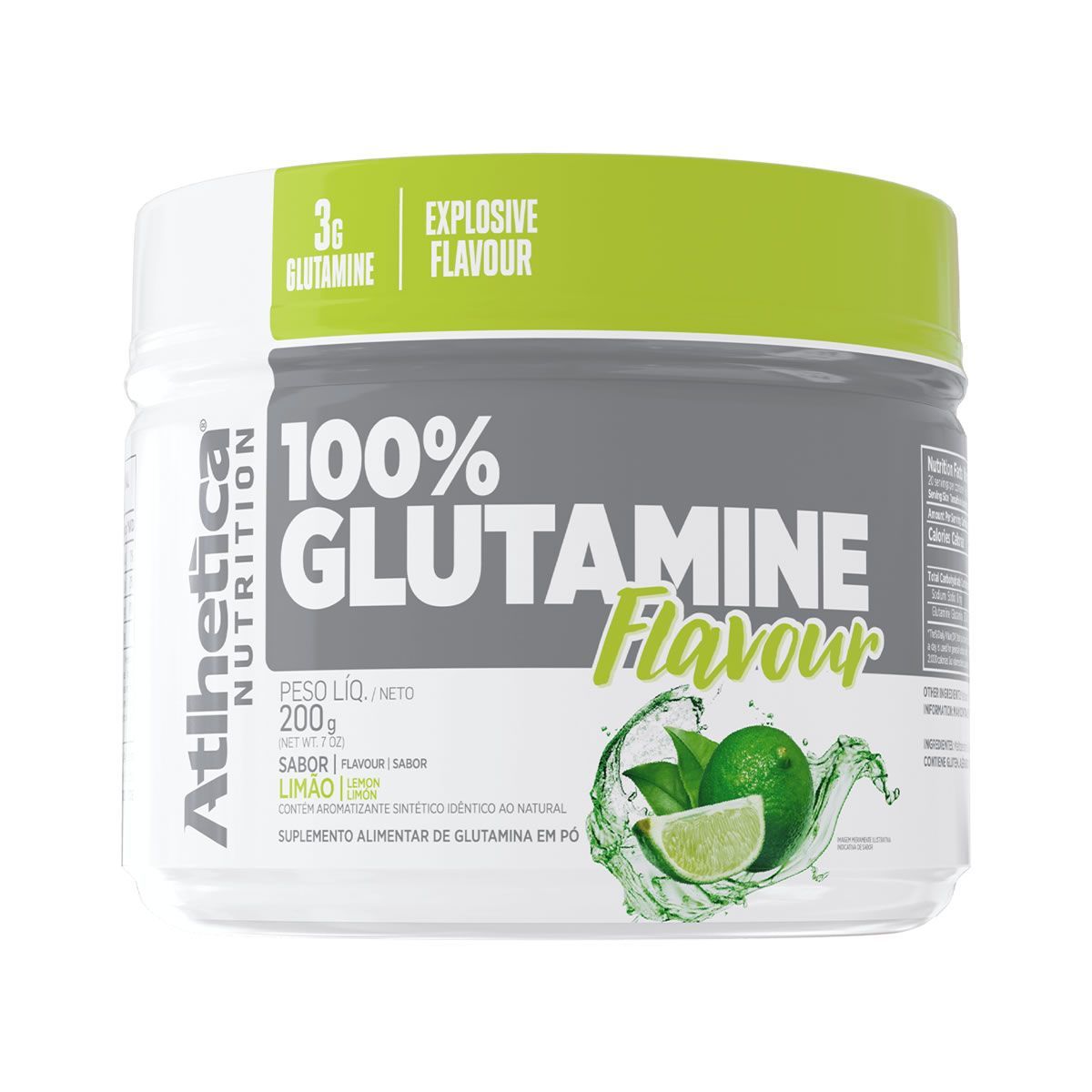 100% Glutamine Flavour - 200g Lim�o - Atlhetica Nutrition*** Data Venc. 10/04/2025
