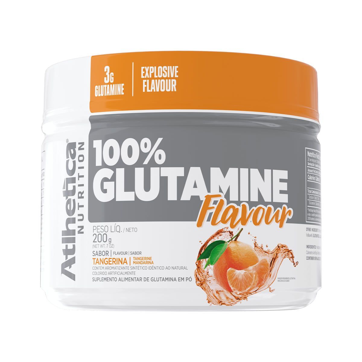 100% Glutamine Flavour - 200g Tangerina - Atlhetica Nutrition