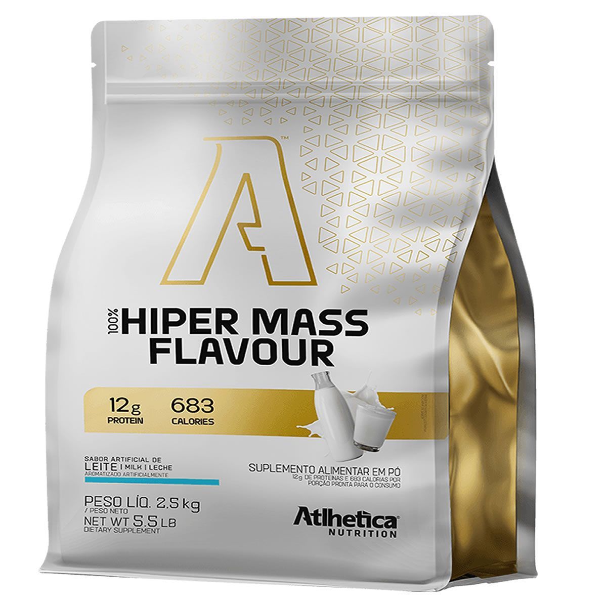 100% Hiper Mass Flavour - 2500g Leite - Atlhetica Nutrition