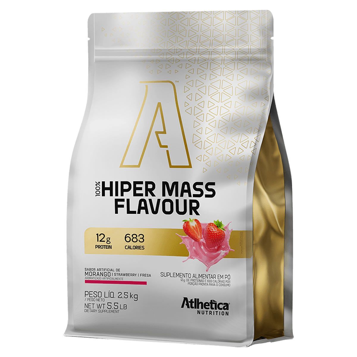 100% Hiper Mass Flavour - 2500g Morango - Atlhetica Nutrition