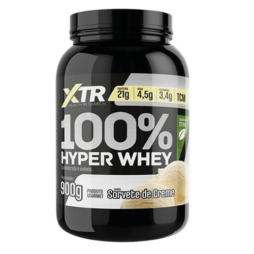 100% Hyper Whey Com Stevia - 900g Sorvete de Creme - XTR