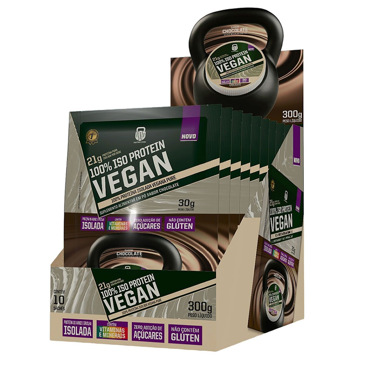 100% Iso Protein Vegan - 10 Sach�s de 30g Chocolate - Wod Nutrition