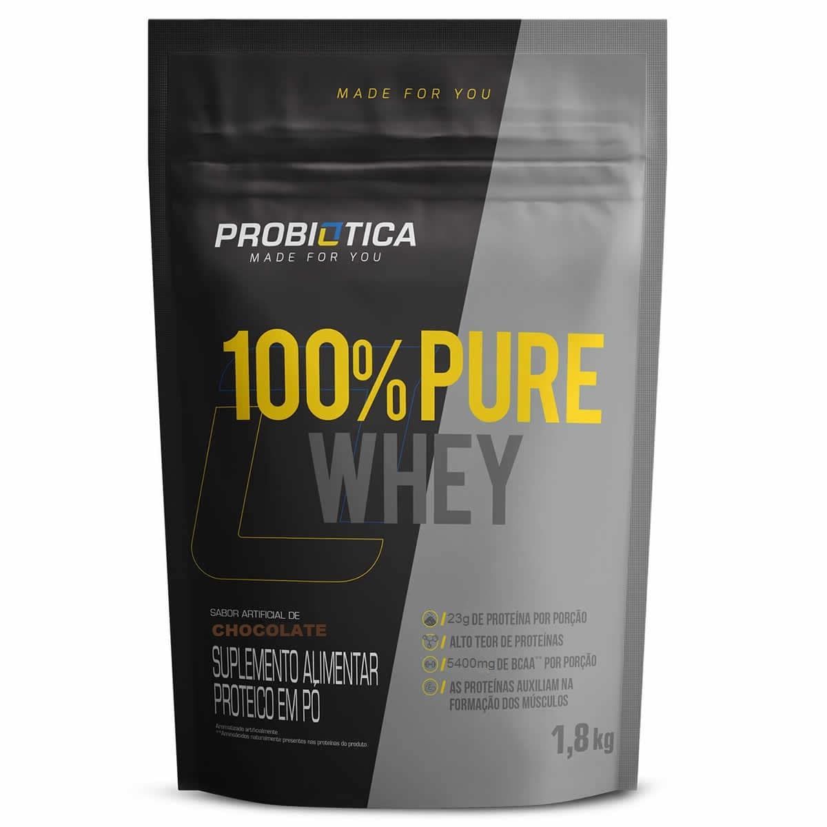 100% Pure Whey - 1800g Refil Chocolate - Probiotica