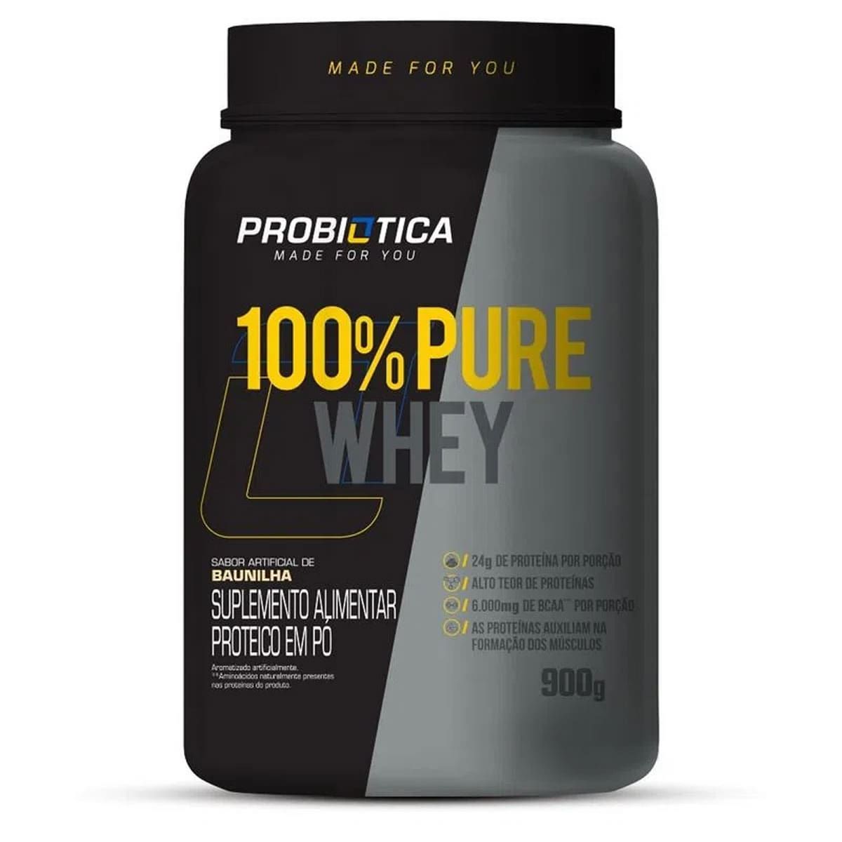 100% Pure Whey - 900g Baunilha - Probi�tica