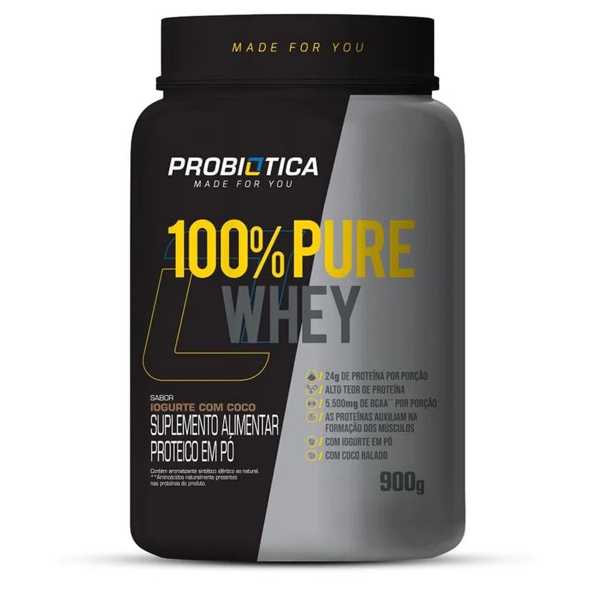 100% Pure Whey - 900g Iogurte com Coco - Probiotica