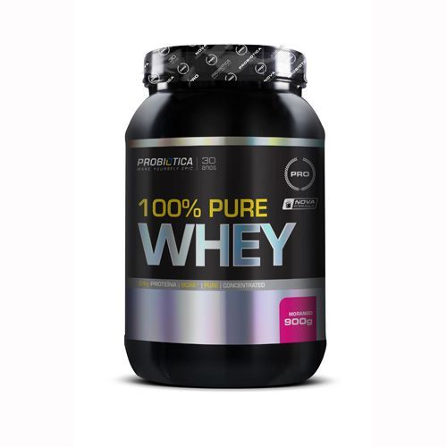 100% Pure Whey - Morango 900g - Probi�tica **NETSHOES
