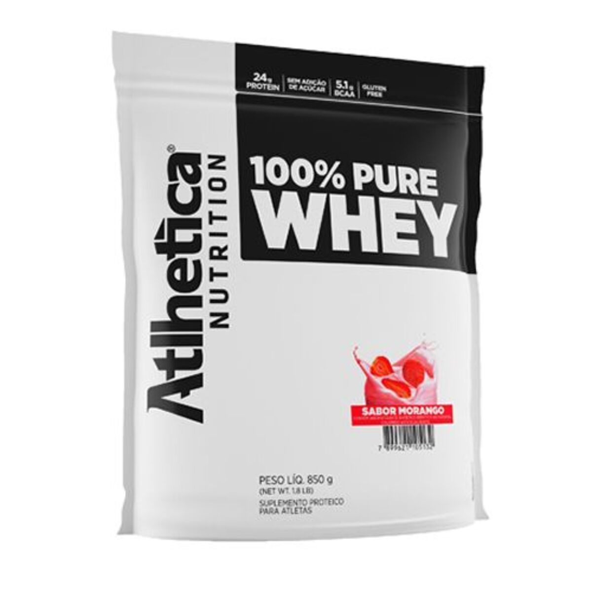 100% Pure Whey Protein - 850g Morango - Atlhetica Nutrition*** Data Venc. 28/06/2020