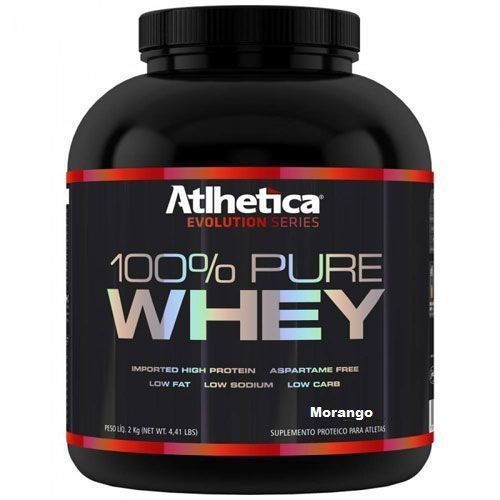 100% Pure Whey Protein Evolution Series Low Carb - 2000g Morango - Atlhetica Nutrition