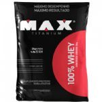 100% Whey - 2000g Sabor Vitamina de Frutas + Coqueteleira 600ml Preta - Max Titanium