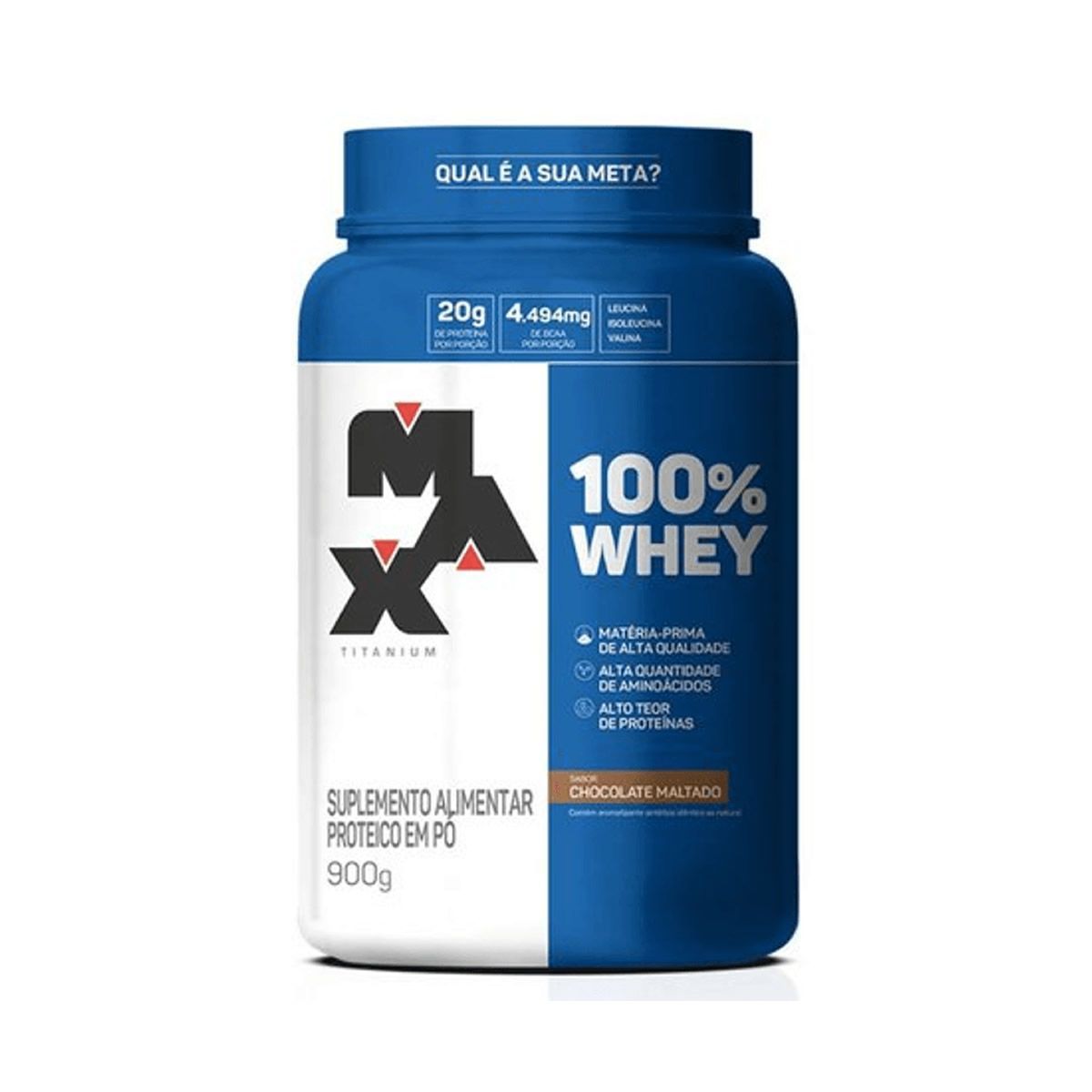 100% Whey - 900g Chocolate Maltado - Max Titanium