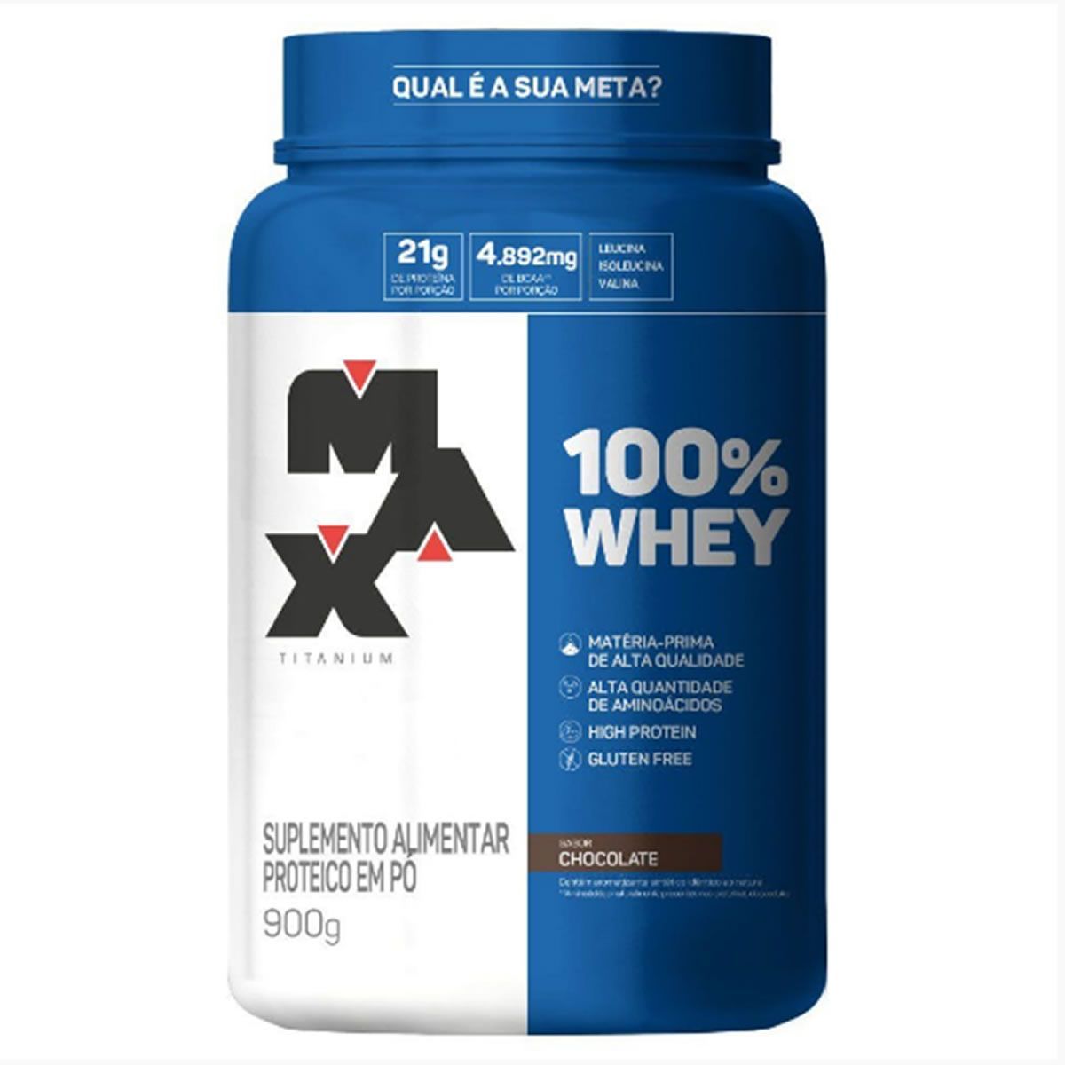 100% Whey - 900g Chocolate - Max Titanium*** Data Venc. 29/04/22