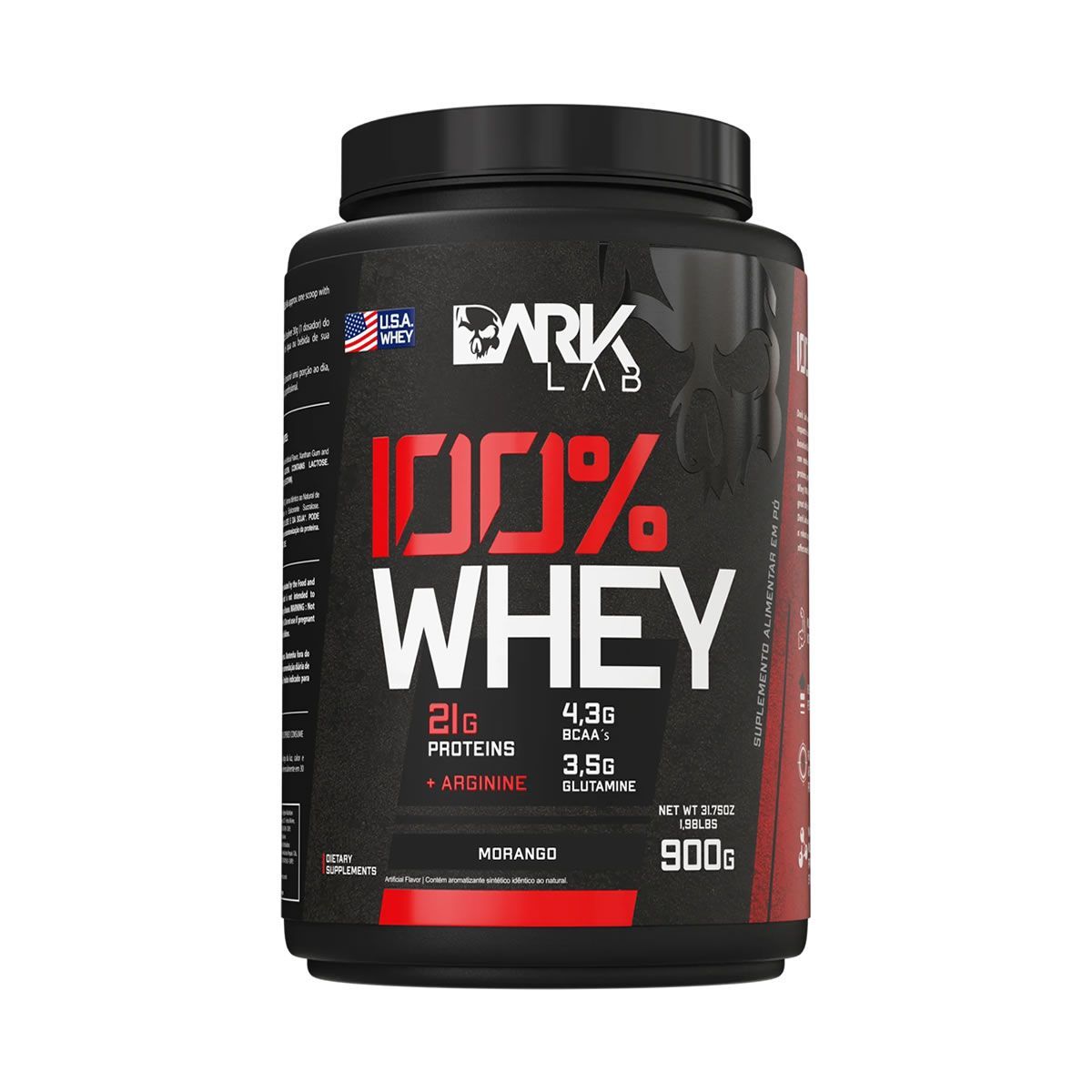 100% Whey - 900g Morango - Dark Lab