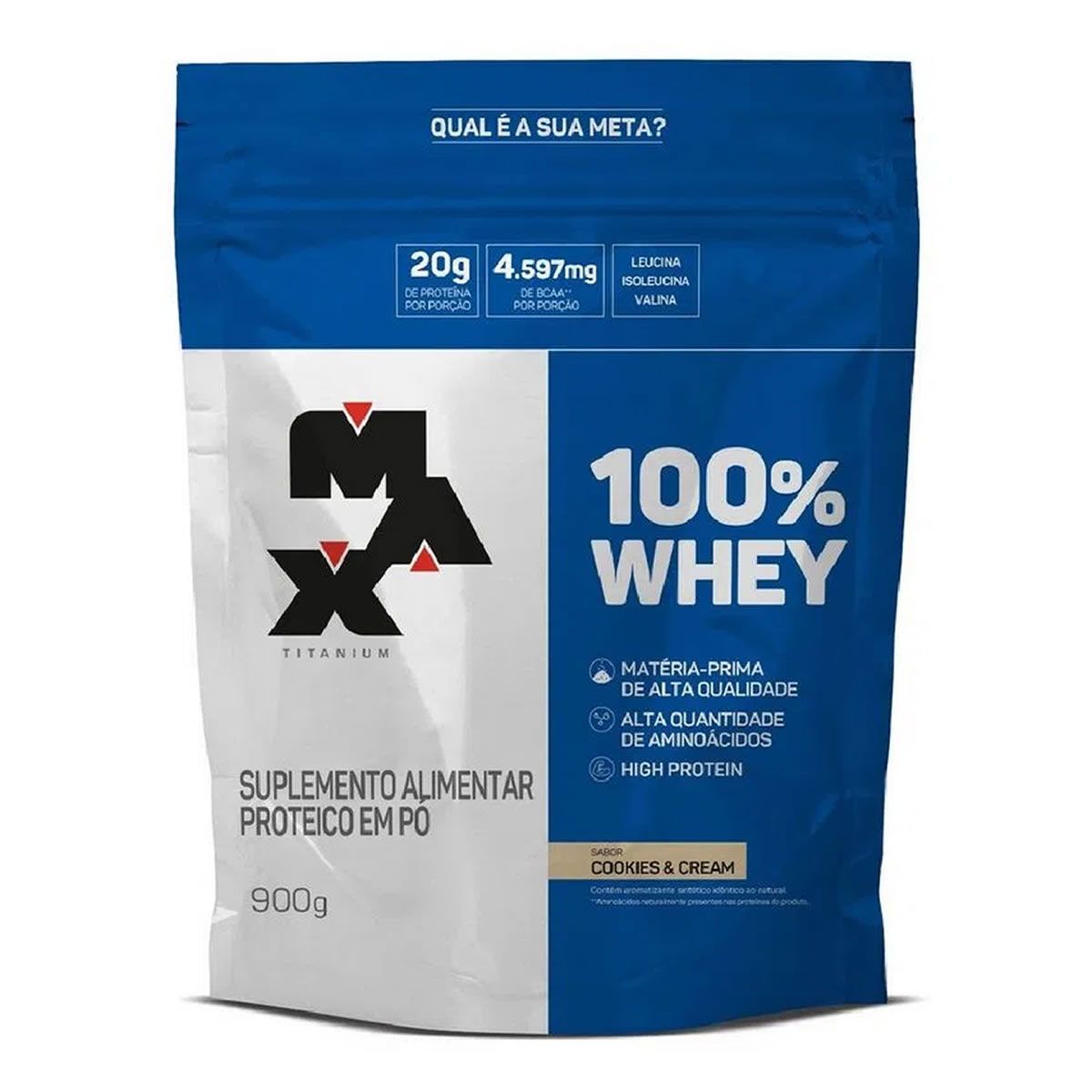 100% Whey - 900g Refil Cookies & Cream - Max Titanium