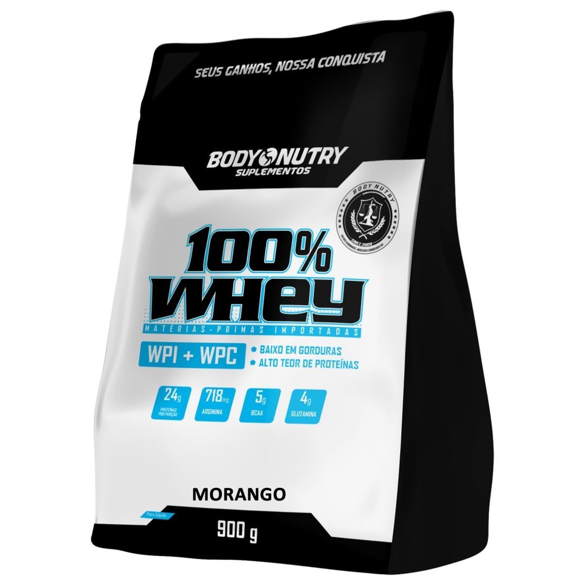 100% Whey - 900g Refil Morango - Body Nutry*** Data Venc. 24/05/2024