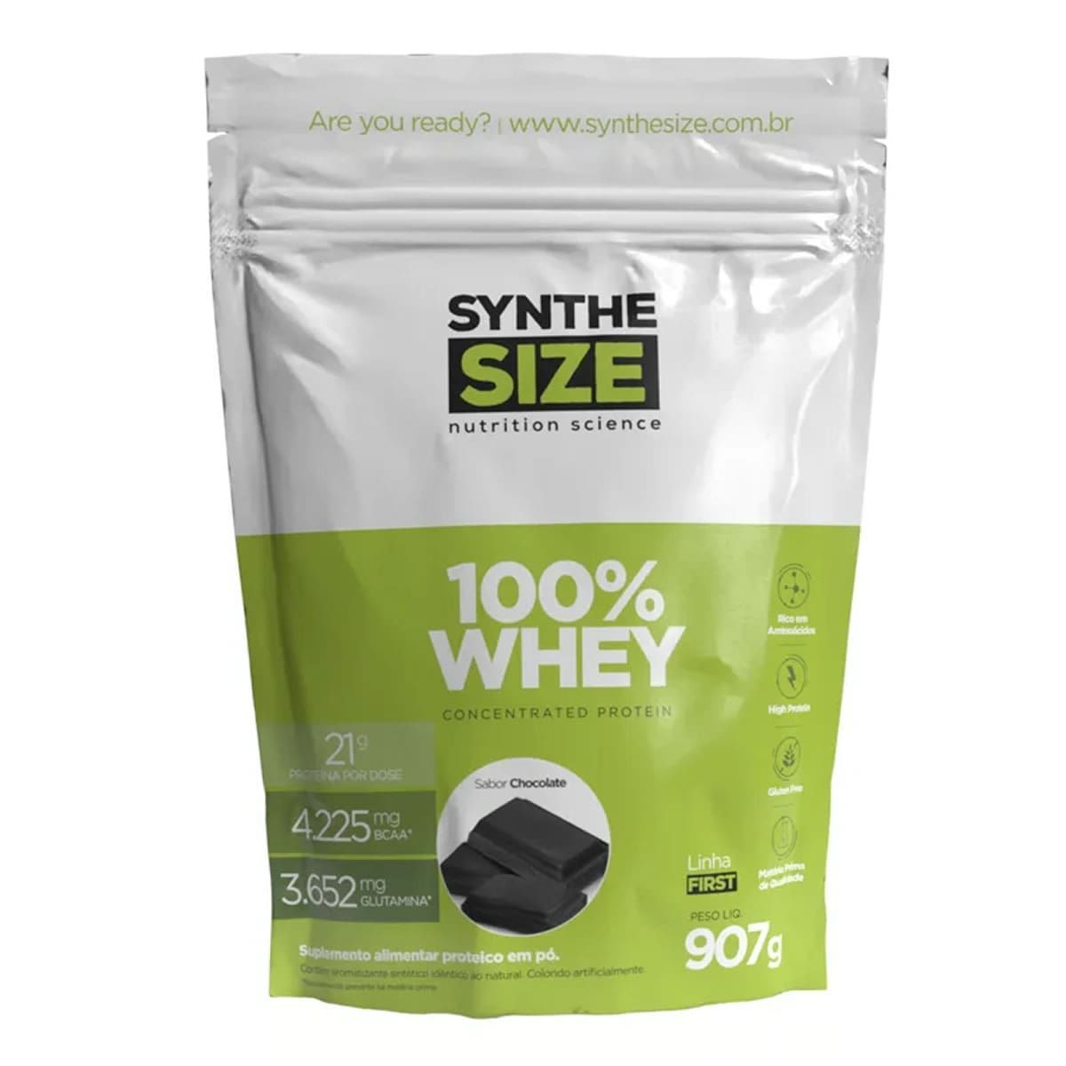 100% Whey - 907g Chocolate - Synthesize