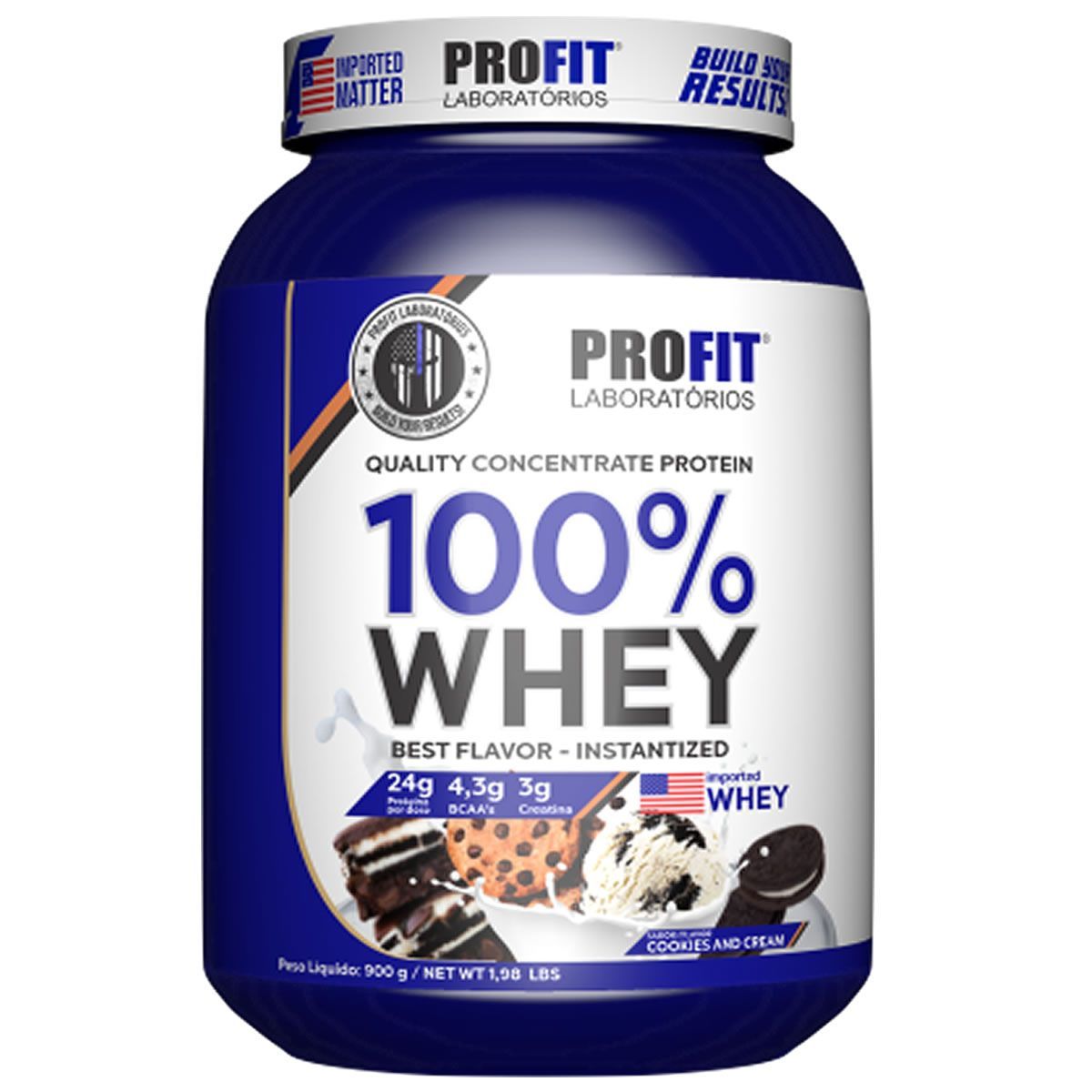 100% Whey Concetrate - 900g Cookies e Cream  - Profit