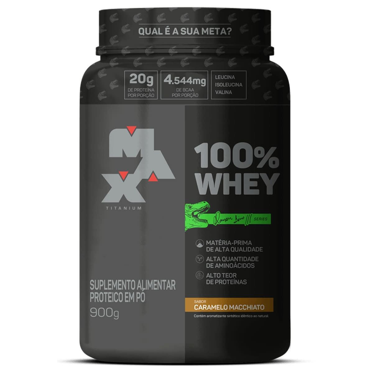 100% Whey Dino Series - 900g Caramelo Macchiato - Max Titanium*** Data Venc. 09/01/2026