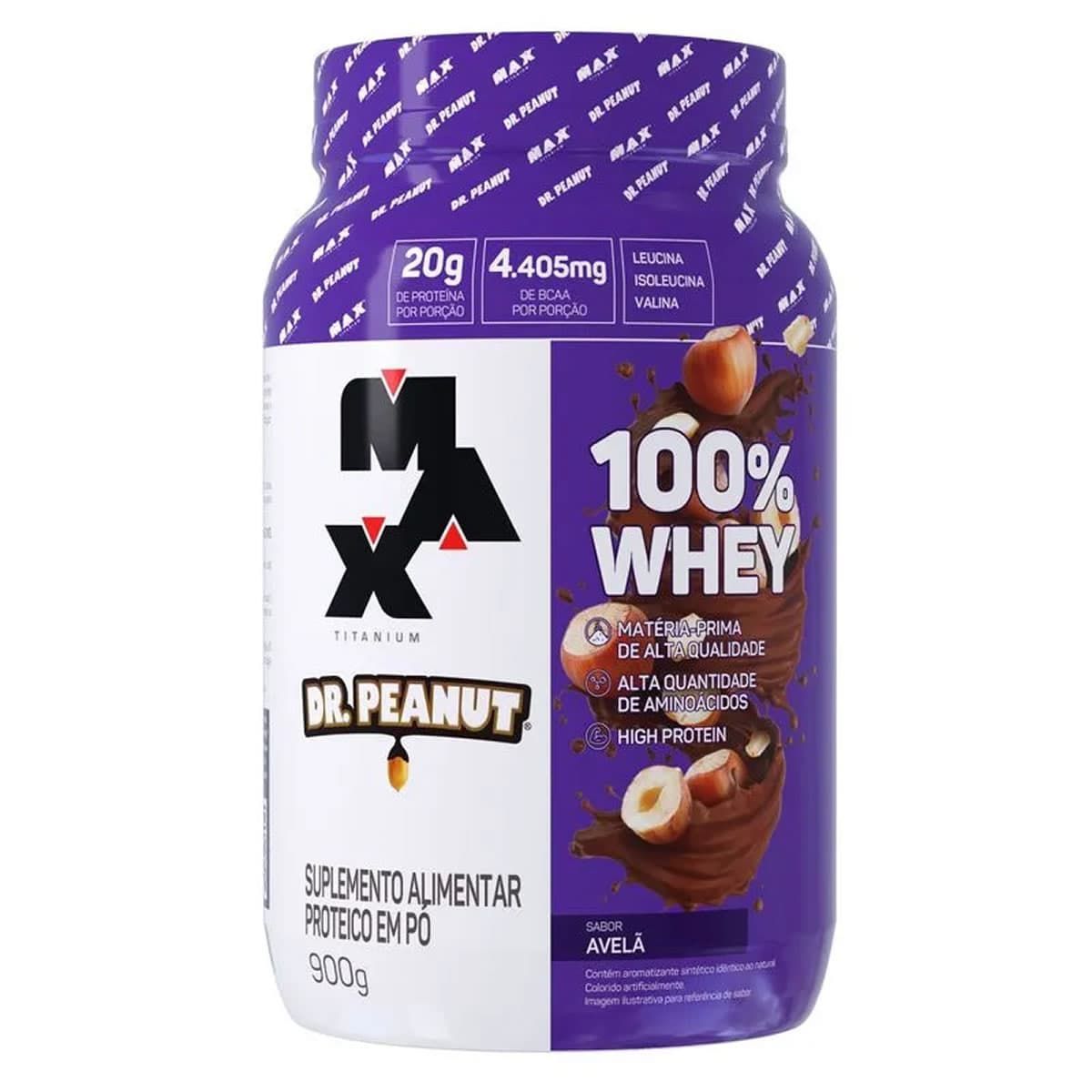 100% Whey Dr. Peanut - 900g Avel� - Max Titanium*** Data Venc. 31/07/2025