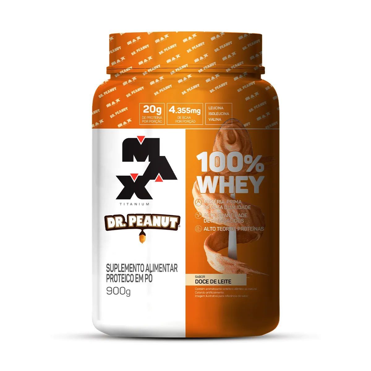 100% Whey Dr. Peanut - 900g Doce de Leite - Max Titanium