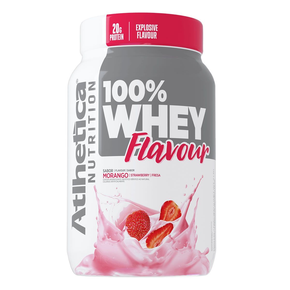 100% Whey Flavour - 900g Morango - Atlhetica Nutrition*** Data Venc. 13/5/23
