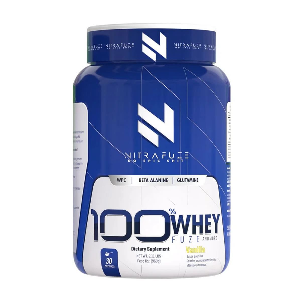 100% Whey Fuze -  960g Baunilha - NitraFuze*** Data Venc. 30/03/2025