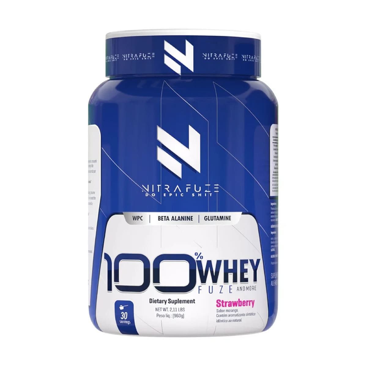 100% Whey Fuze - 960g Morango - NitraFuze*** Data Venc. 30/10/2024