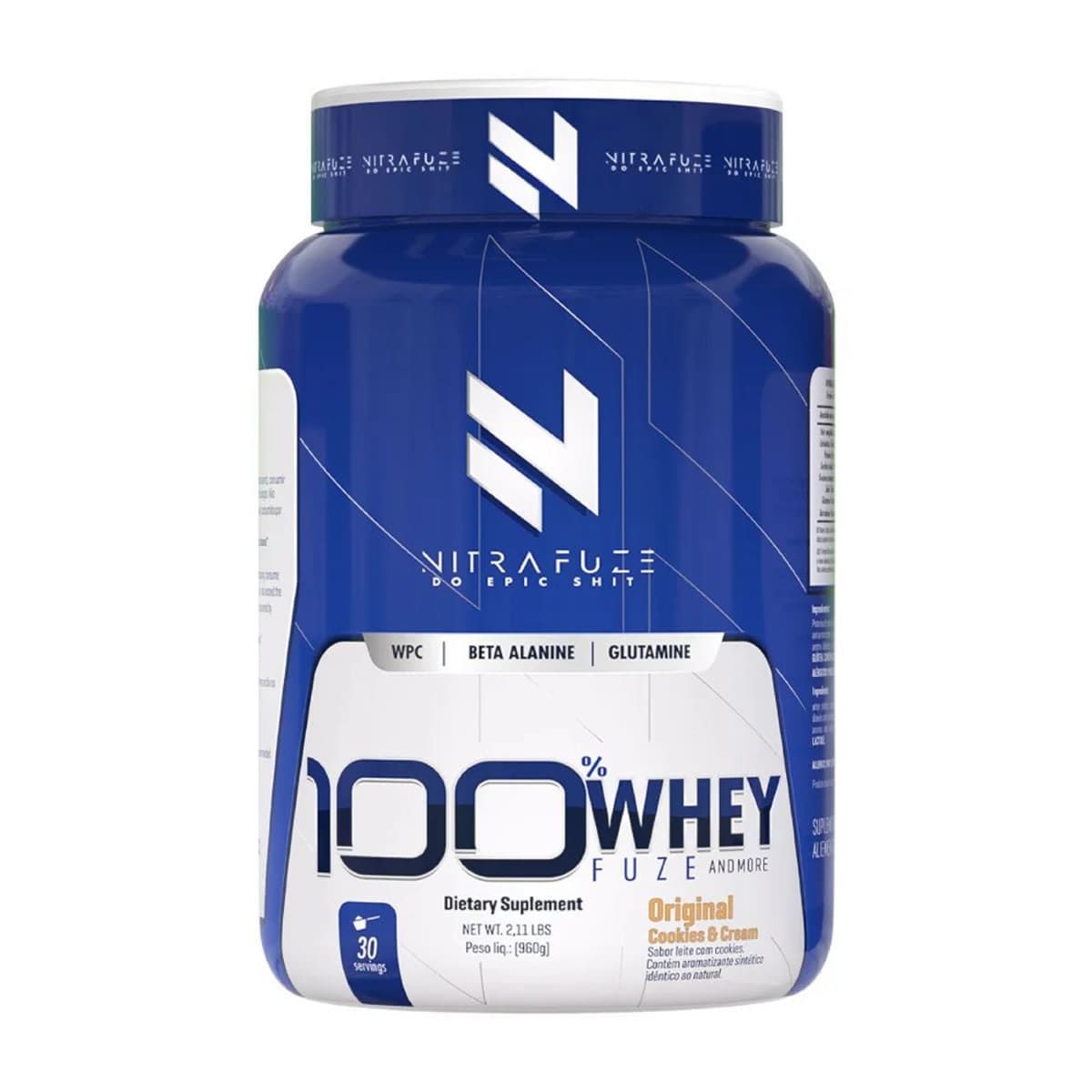 100% Whey Fuze - 960g Original Cookies e Cream - NitraFuze