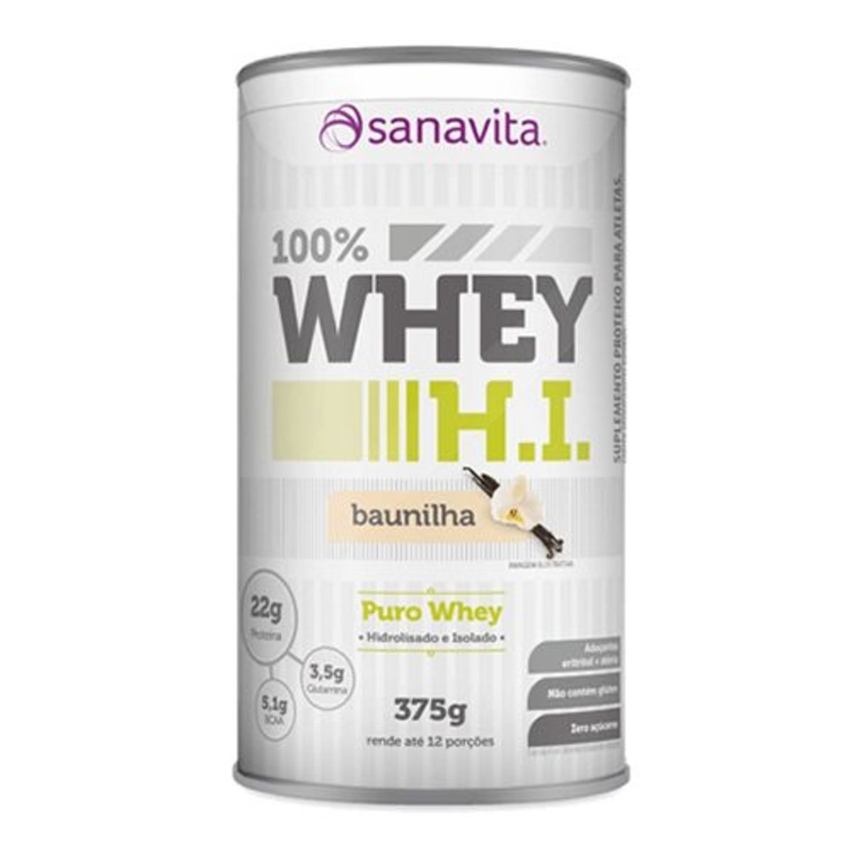 100% Whey H.I - 375g Baunilha - Sanavita