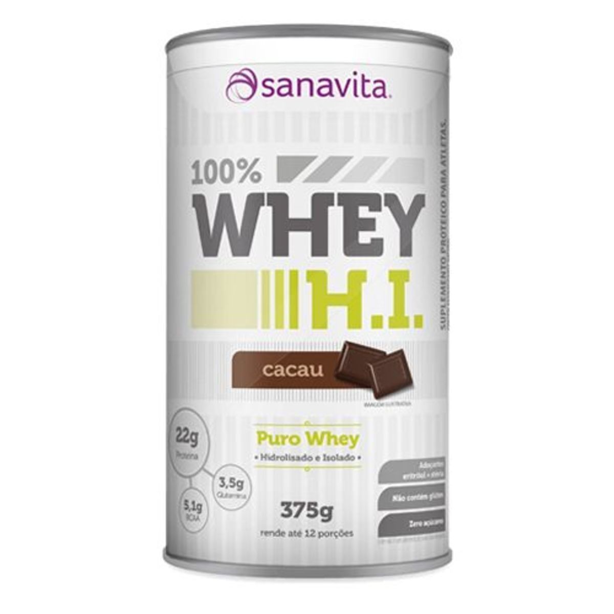 100% Whey H.I - 375g Cacau - Sanavita
