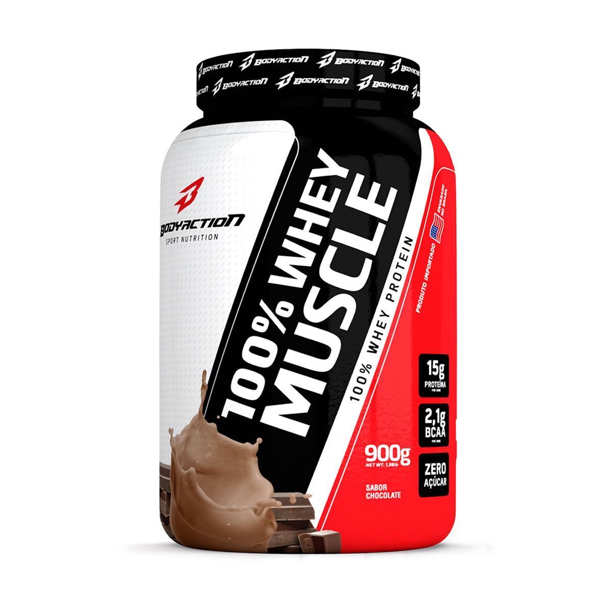 100% Whey Muscle - 900g Chocolate - BodyAction