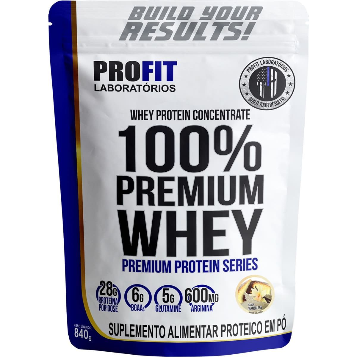 100%Whey Premium - 840g Refil Baunilha - Profit Laborat�rios*** Data Venc. 12/8/23
