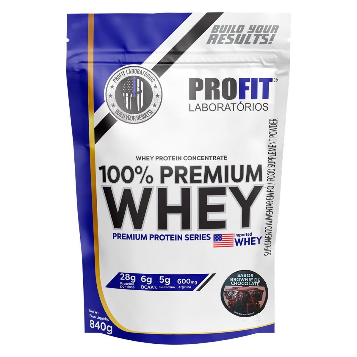 100% Whey Premium - 840g Refil Brownie de Chocolate - ProFit