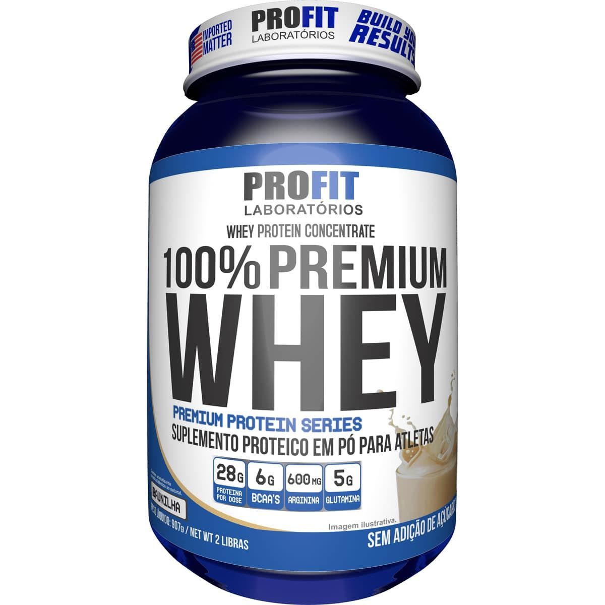 100% Whey Premium - 907g Baunilha - ProFit*** Data Venc. 24/07/2025