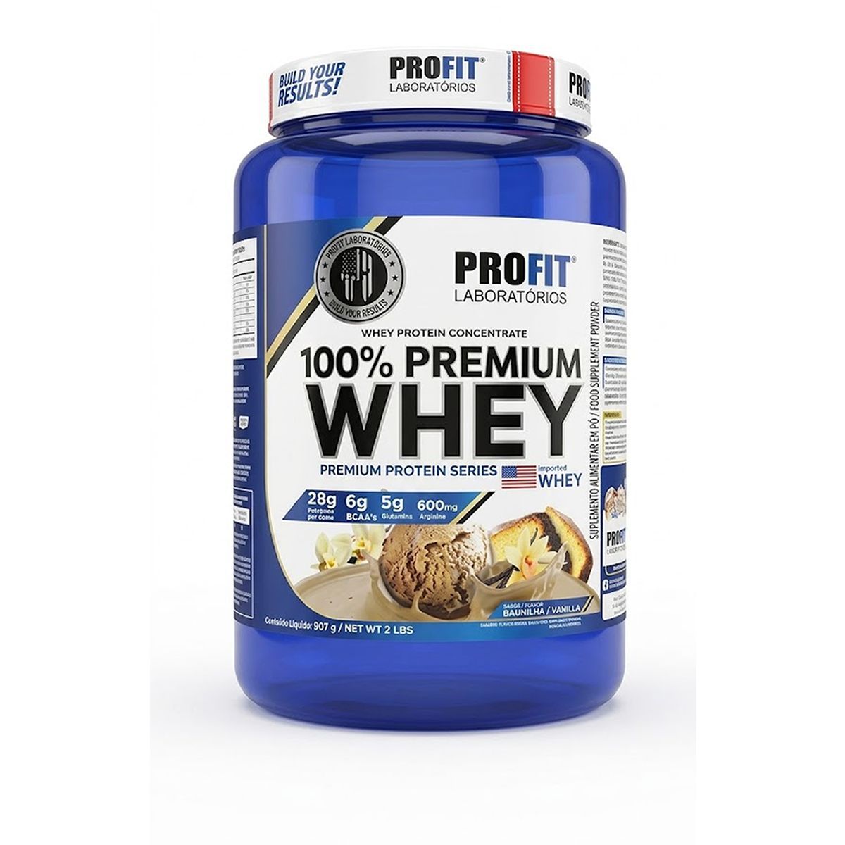 100% Whey Premium - 907g Baunilha - Profit