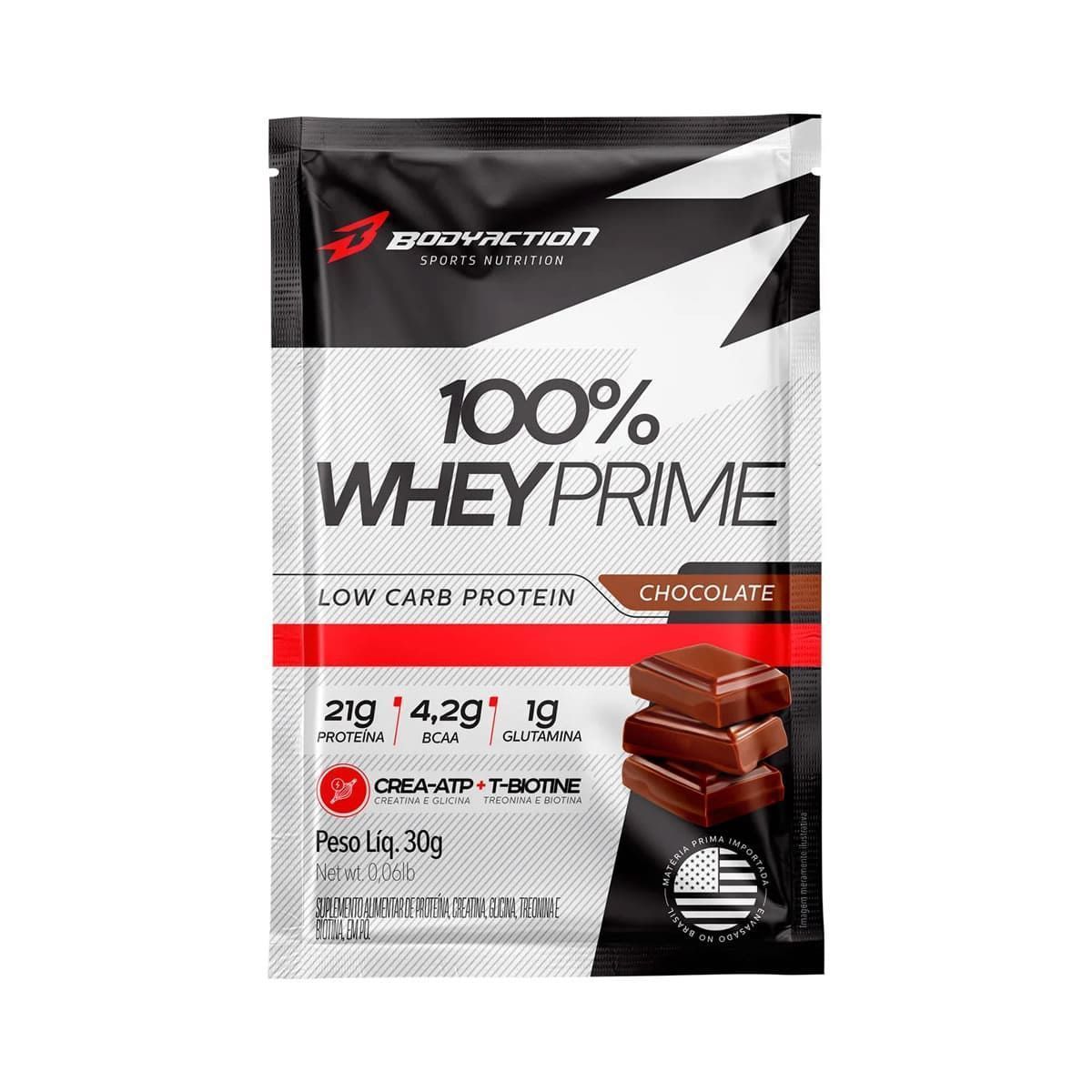 100% Whey Prime - 1 Sach� 30g Chocolate - BodyAction