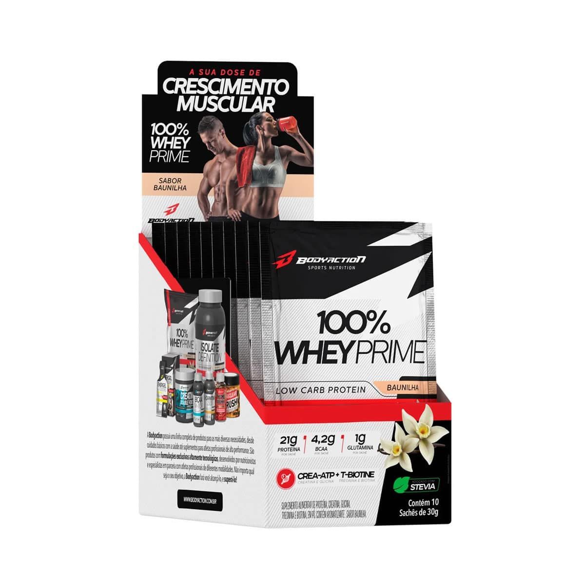 100% Whey Prime - 10 Sach�s 30g Baunilha - BodyAction
