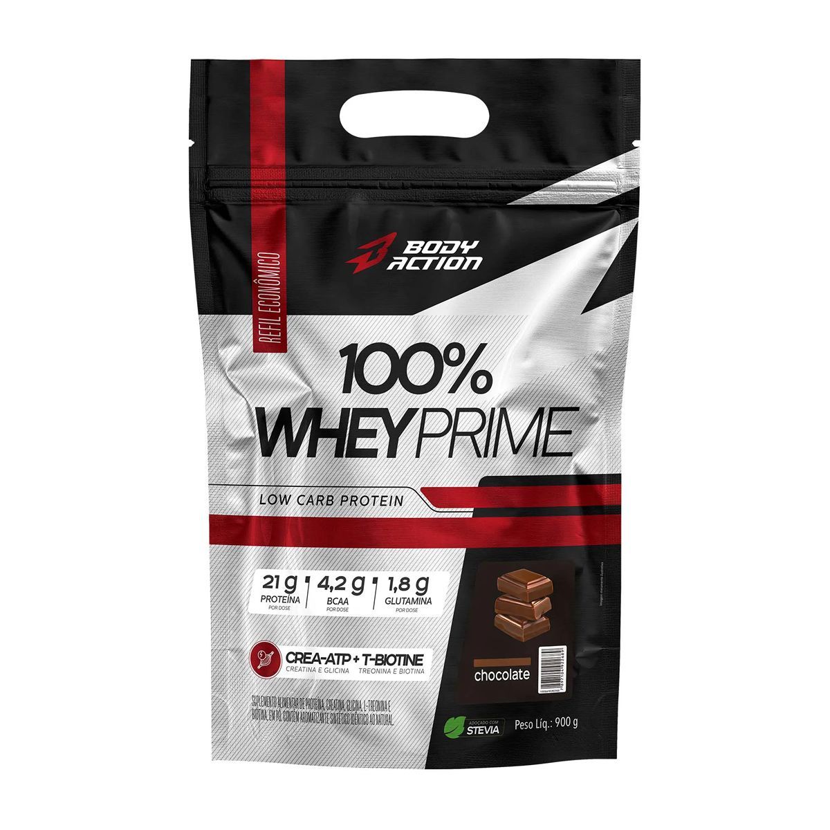 100% Whey Prime - 900g Refil Chocolate - BodyAction