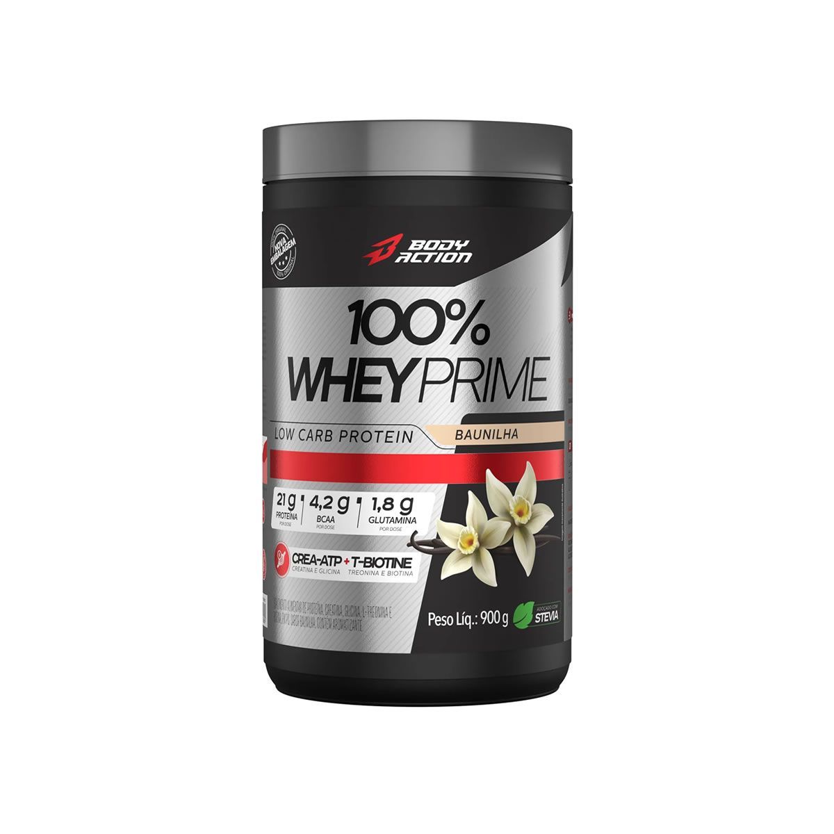 100% Whey Prime Concentrado - 900g Baunilha - BodyAction