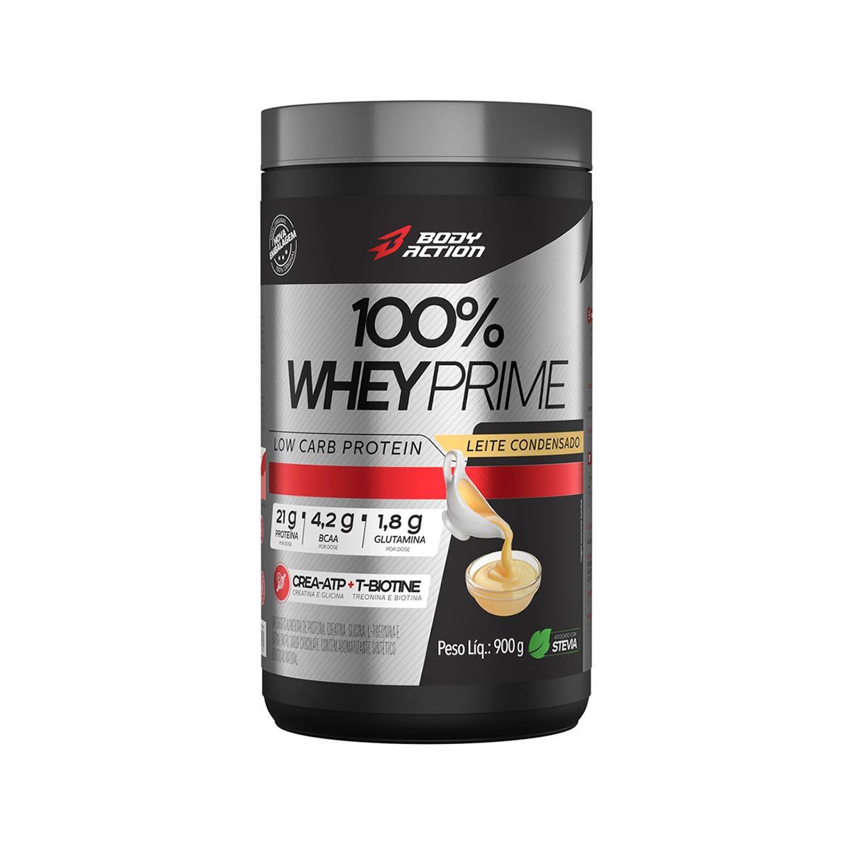100% Whey Prime Concentrado - 900g Leite Condensado - BodyAction