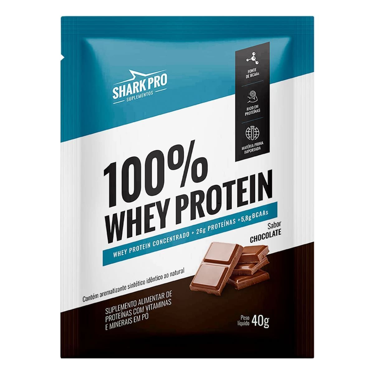 100% Whey Protein - 1 Sach� 40g Chocolate - Shark Pro