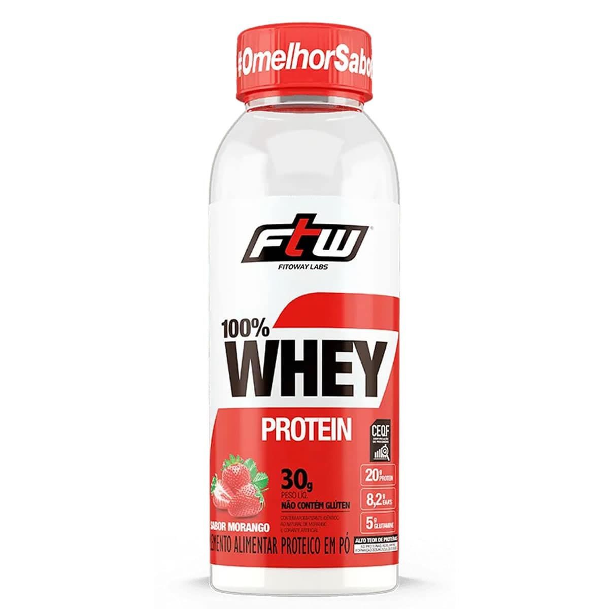 100% Whey Protein - 30g Morango - Fitoway*** Data Venc. 30/07/2024