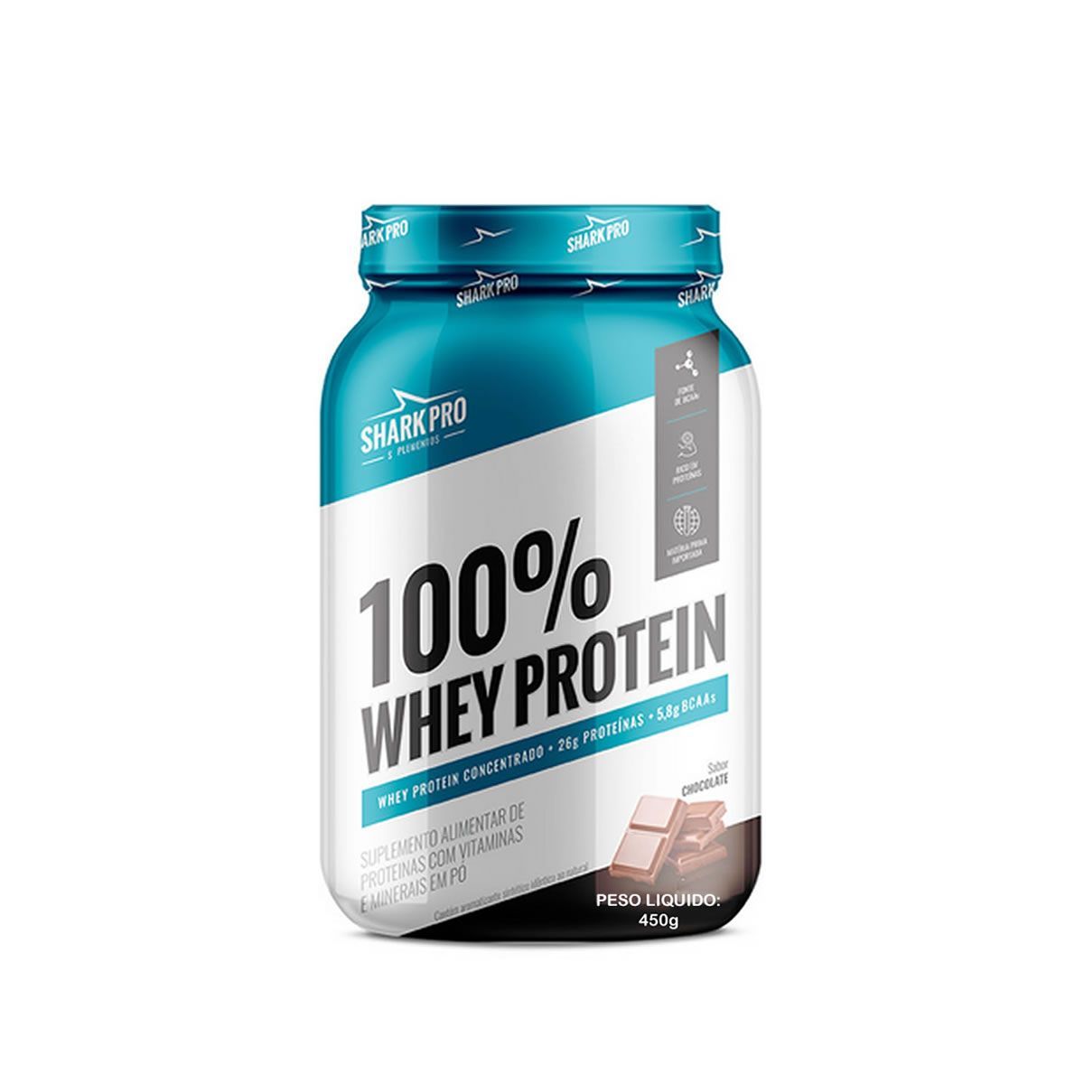 100% Whey Protein - 450g Chocolate - Shark Pro