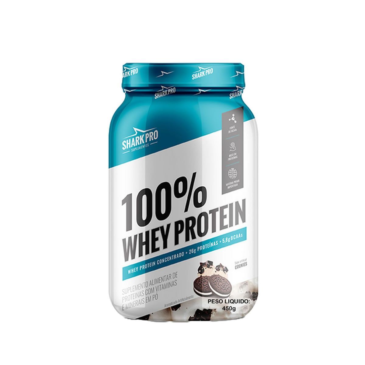 100% Whey Protein - 450g Cookies - Shark Pro