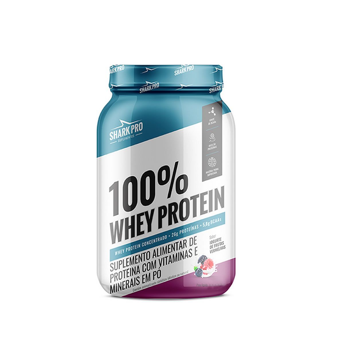 100% Whey Protein - 450g Iogurte De Frutas Vermelhas - Shark Pro