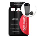 100% Whey Protein - 900g Baunilha + Coqueteleira 600ml Preta - Max Titanium