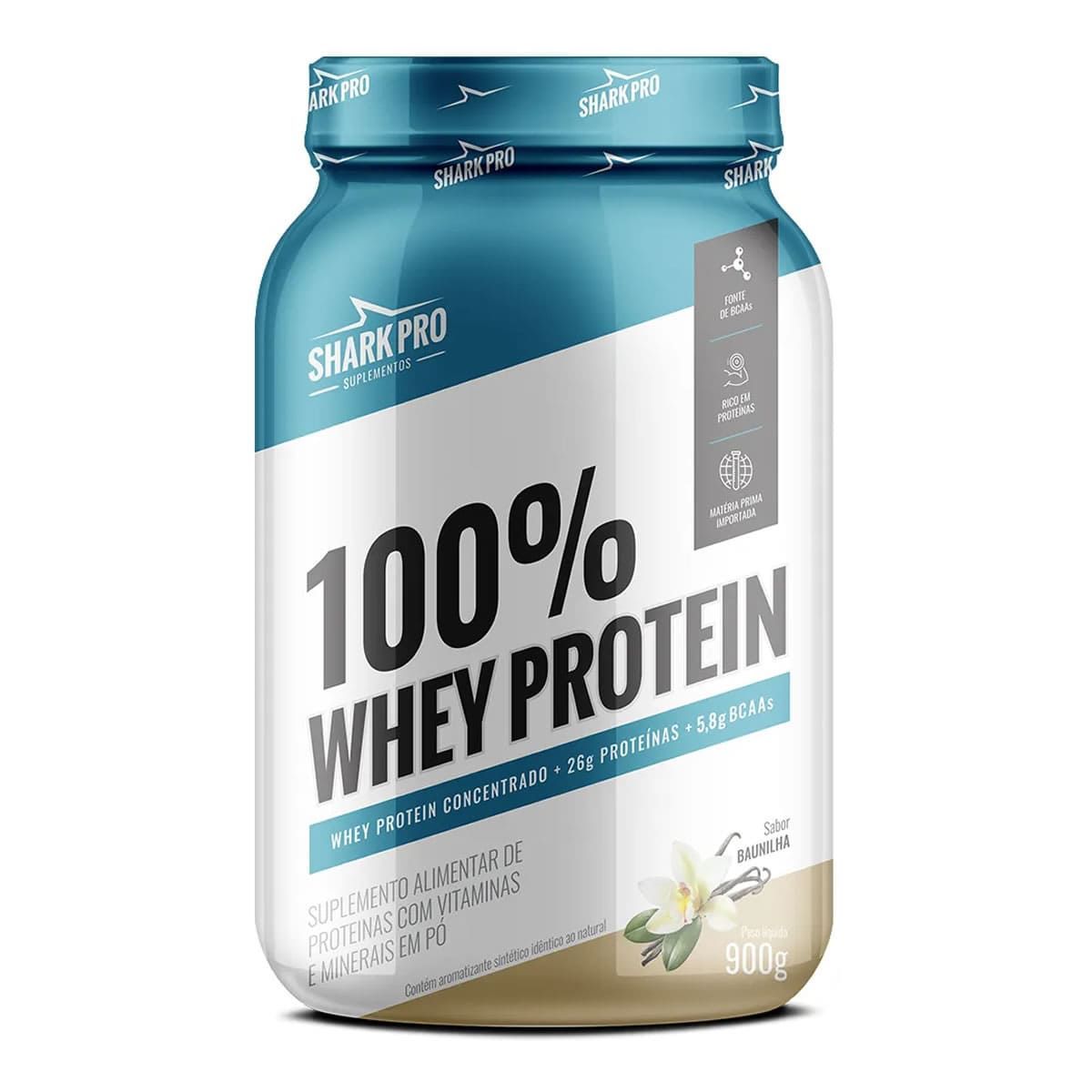 100% Whey Protein - 900g Baunilha - Shark Pro