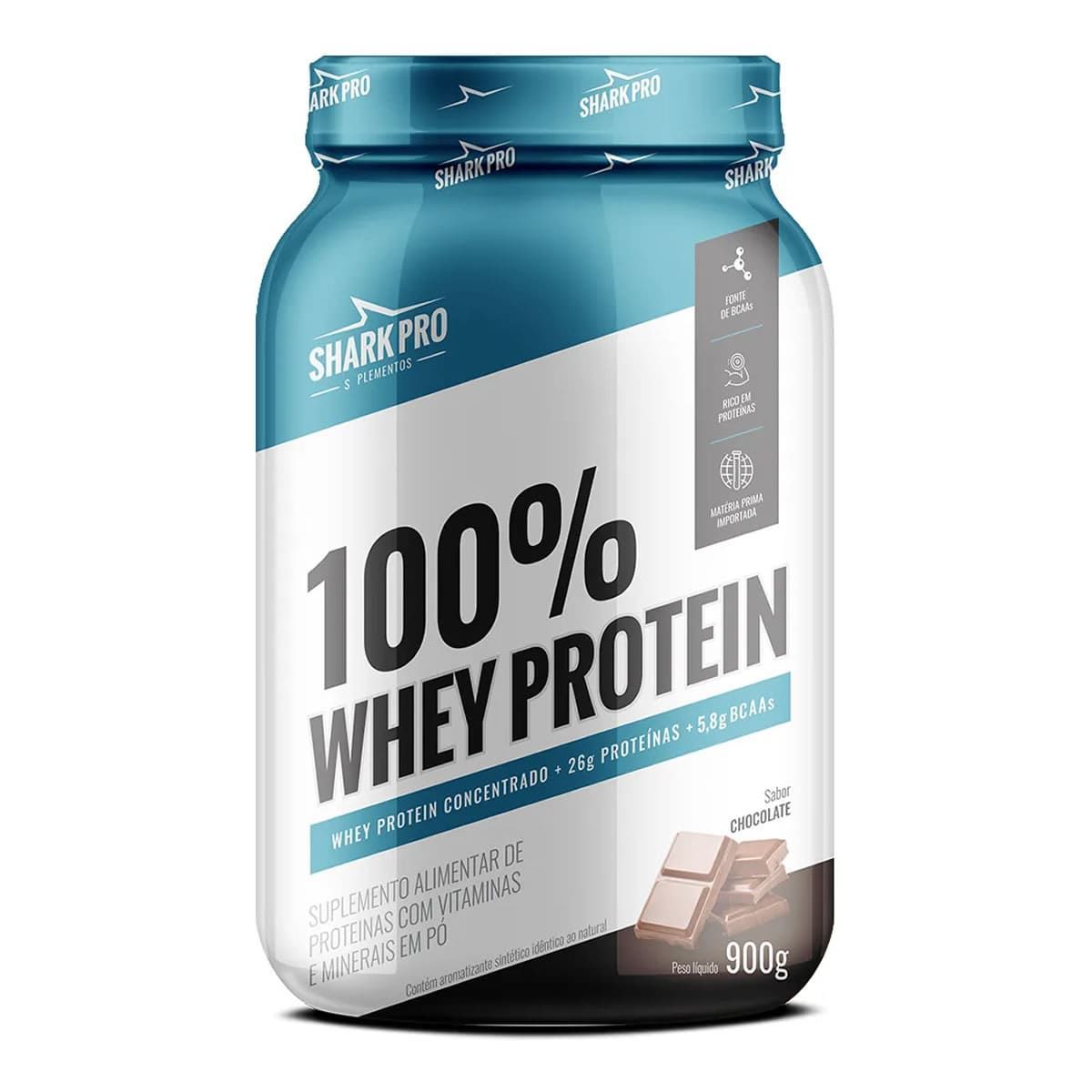 100% Whey Protein - 900g Chocolate - Shark Pro